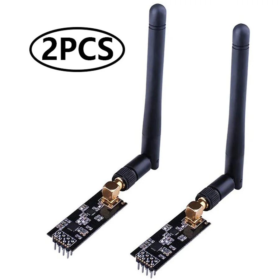 Modulo ricetrasmettitore RF ricetrasmettitore Wireless PA LNA 2 pezzi NRF24L01 con Antenna SMA 2.4G 1100m compatibile per Arduino Raspberry Pi