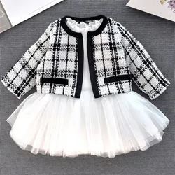 Spring Newborn Baby Girl Clothes Set Long Sleeve Open Stitch Dress Outfits Toddler Kids Girls Clothing