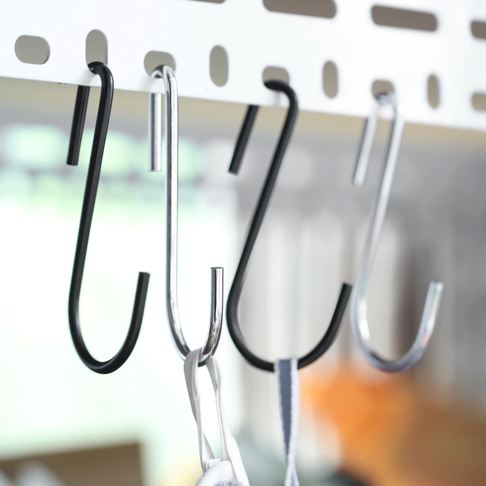 10pcs/set S-shaped Hook 90mm Double Head Metal Big Hanger Black/Silver Hanging Pot/Pan/Coffee Mug/Spoon/Bag/Towel/Plant Outdoor