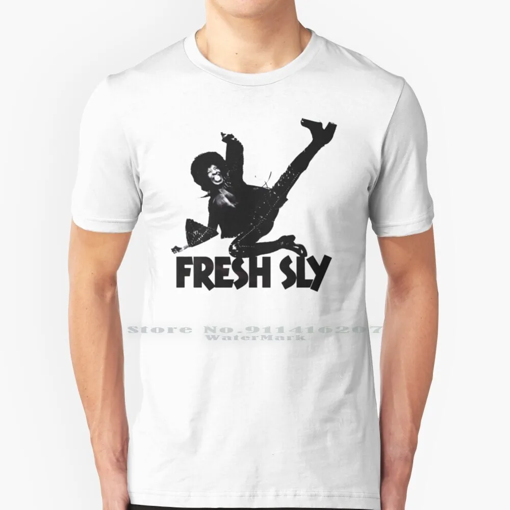 Camiseta de algodón con estampado de Sly y The Family Stone, camisa psicodélica con diseño de música, 6XL