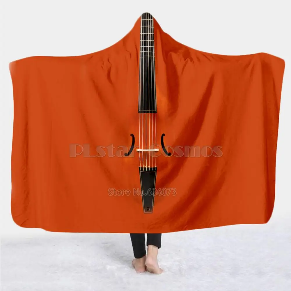 Violin Guitar art Musical instrument Blanket Hooded Blanket 3D full print Wearable Blanket Adults men women Blanket style-16