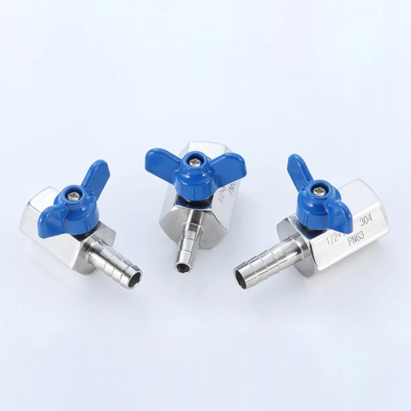 Électrovanne Butterfly Handle Mini Ball Valve Stainless Steel Leather Tube Pagoda Internal/External Thread Miniature Water Valve Switch Eau et vapeur — détail 3