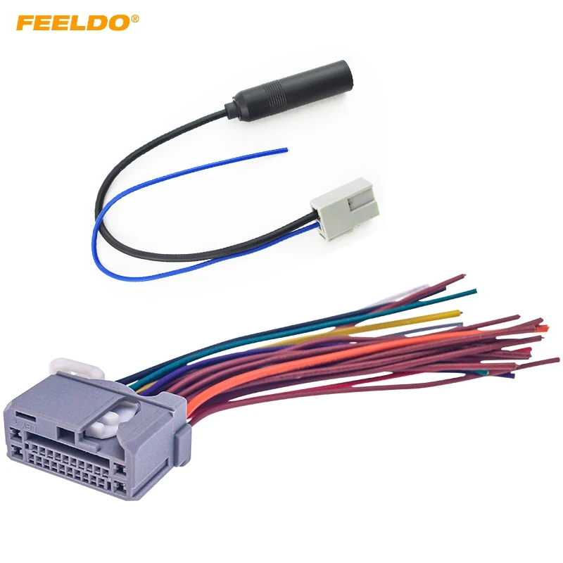 FEELDO 10Set For Honda 2008-2011 Stereo CD Audio Aftermarket Wire Harness Cable +Radio Antenna Install Plug #AM4933