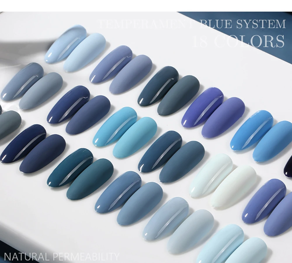 Vendeeni 18 Farben Blau Cyan Gel-Nagellack Semi-Permanent UV LED Soak-Off Gel-Lack Grau Kühle Farbe Gel-Lack für Nagelkunst – Detail 11