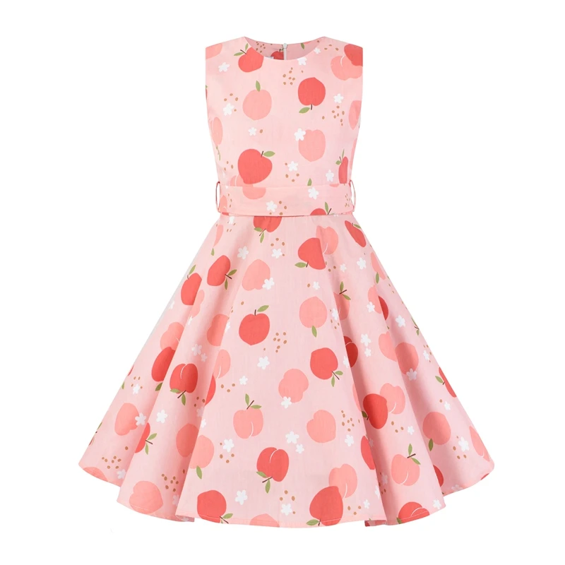 Schwarzes Kleid mit Punkten für Mädchen, A-Linien-Kleid, Urlaubskleidung, Kinderkleidung, Kleid. – Detail 11