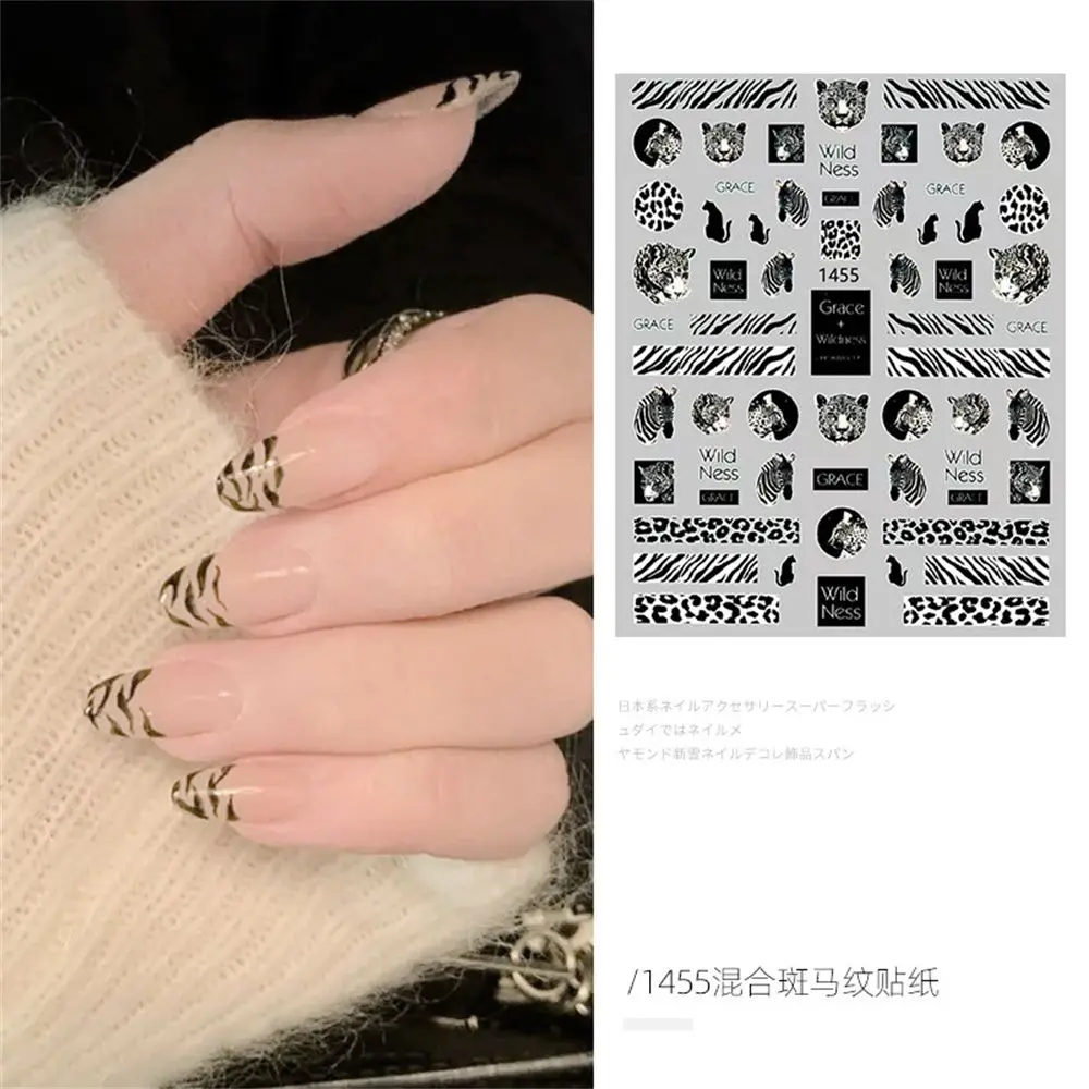 Yılan kaplan leopar desen Nail Art Sticker su transferi çıkartma hayvan baskı tırnak süsü Slider tam kapak manikür dekorasyon