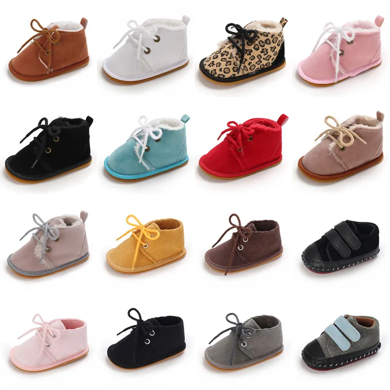 New Snow Baby Booties Shoes Baby Boy Girl Shoes Crib Shoes Winter Warm Cotton Anti-slip Sole Newborn Toddler First Walkers Shoes