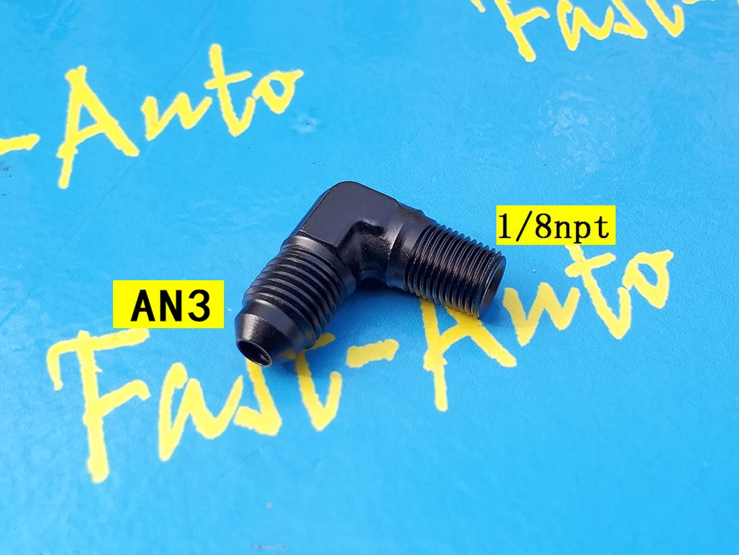 Forged male 1/8''NPT 1/8npt npt 1/8 to an3 an 3 male 90degree 90 degree adaptor adapter tpfe hose Fitting