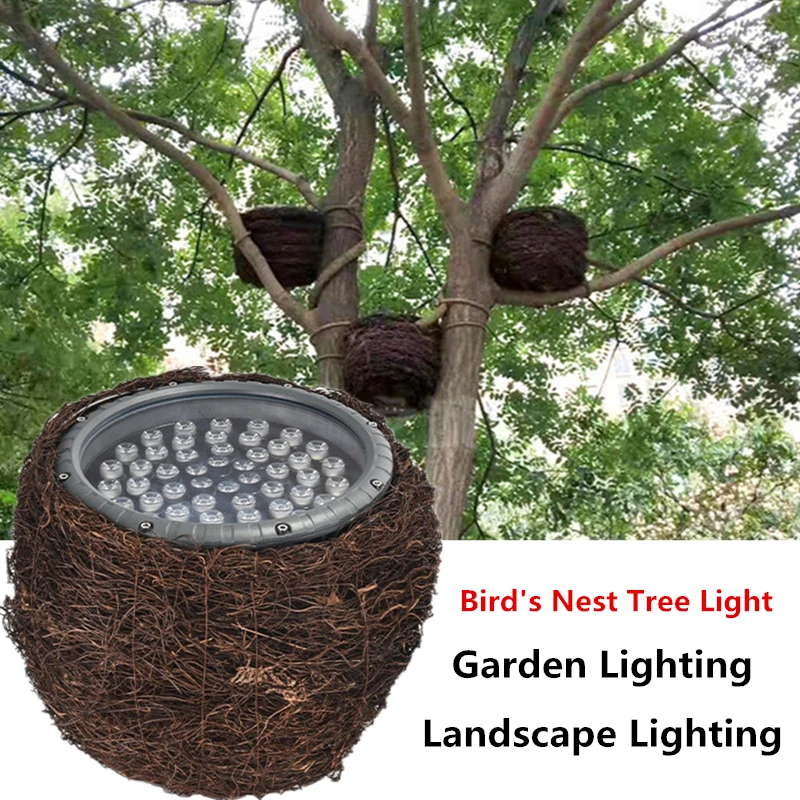 

12w 15w 18w 220v Tree Landscape Lighting Garden Tree Spotlight Lawn Lamps Bird's Nest Tree Light for Country House Path Patio