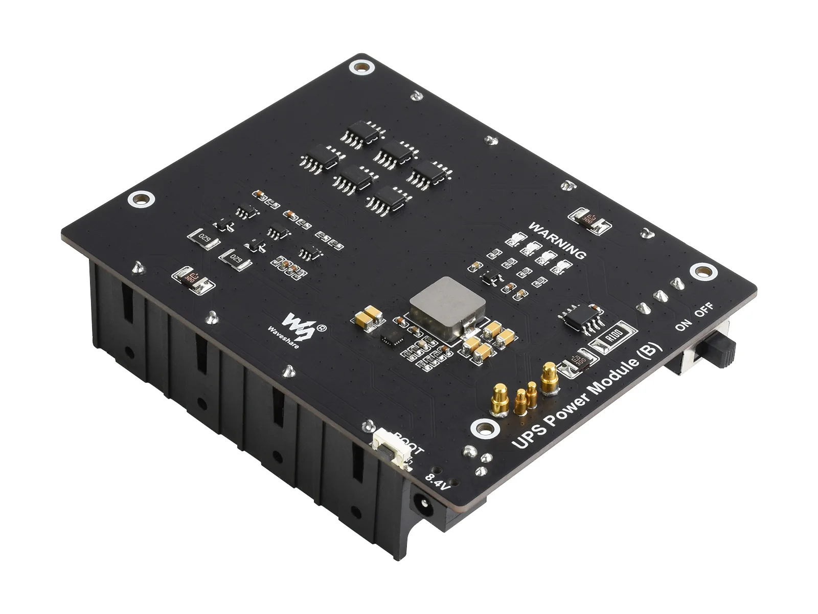 Waveshare UPS Power Module (B) For Jetson Nano, 5V Uninterruptible Power Supply, 5A High Current, Pogo Pins Connector