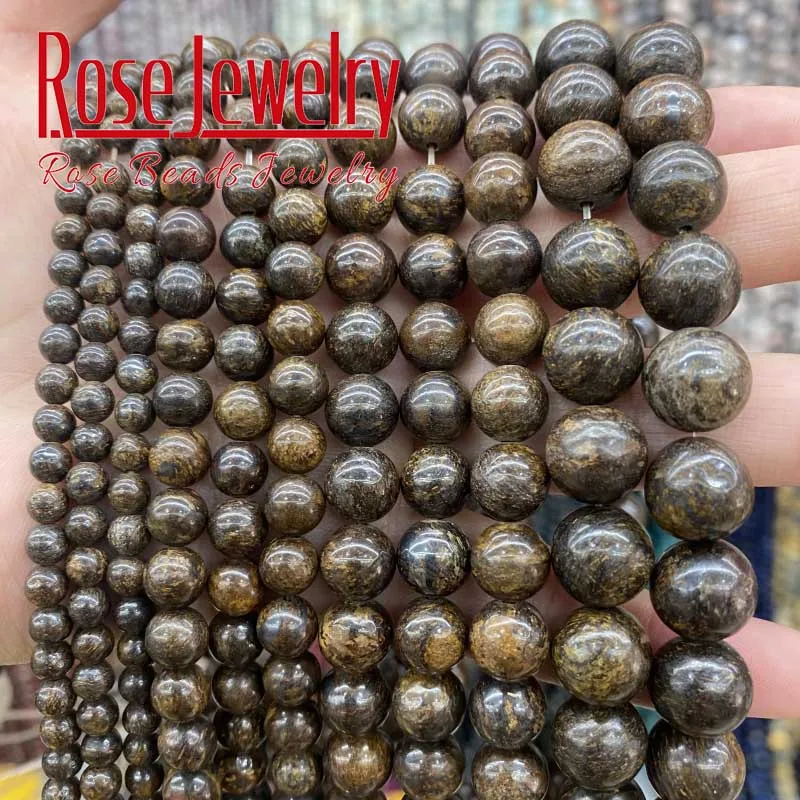 Natural Bronzite Stone Beads Round Loose Spacer Beads 4 6 8 10 12 mm or Diy Jewelry Making Handmade Bracelet Necklace 15\