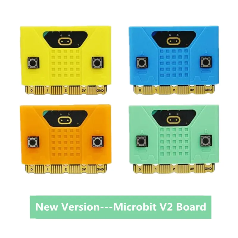 

Lastest Micro:bit V2 Board with Silicone Case DIY Pocket-sized Computer Kit for Students Learning Program and School Projects