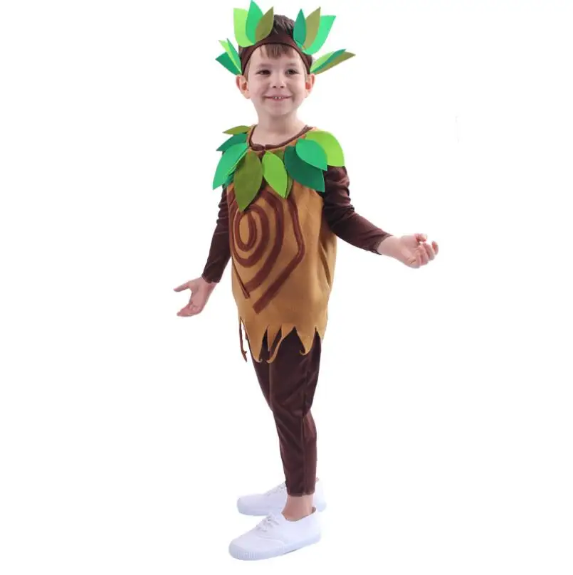 Kids Tree Costume Boys Girls Halloween Christmas Green Plant Leaves Cosplay Costumes Children Stage Drama Performance Show Props image 3