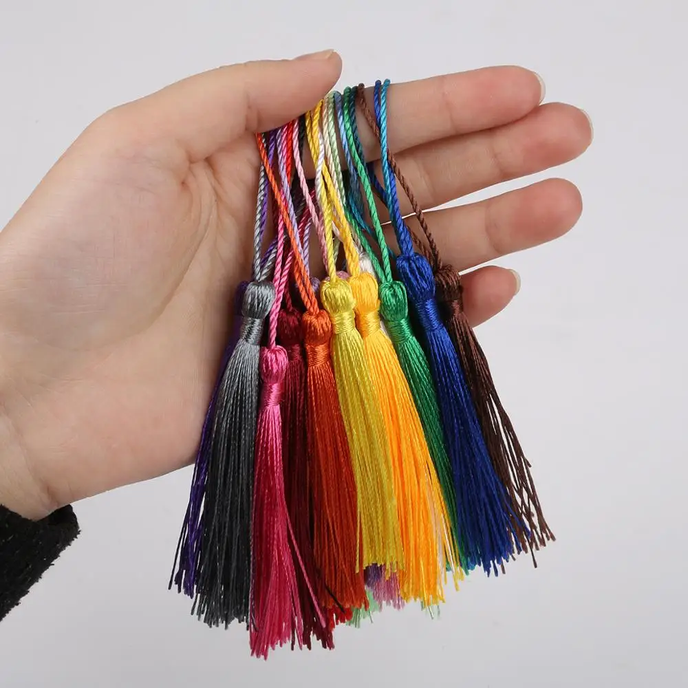 32 unids/pack de flecos de borla de seda de poliéster, adorno de borlas de algodón de 13cm para coser cortinas, accesorios, decoración de boda DIY