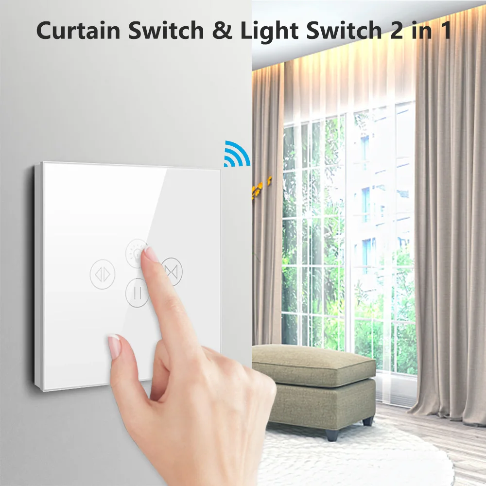 AAA+ Tuya WiFi Window Curtain Light Switch for Roller Shutter Blinds Remote Control by Smart Life Google Home Alexa App