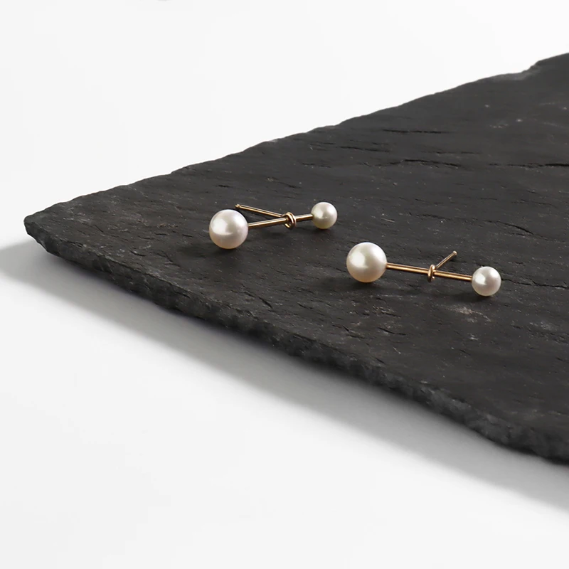 Gold Filled/925 Silver Natural Pearl Earrings Handmad Pearl Jewelry  Oorbellen Minimalist Brincos Boho Piercing Women Earrings
