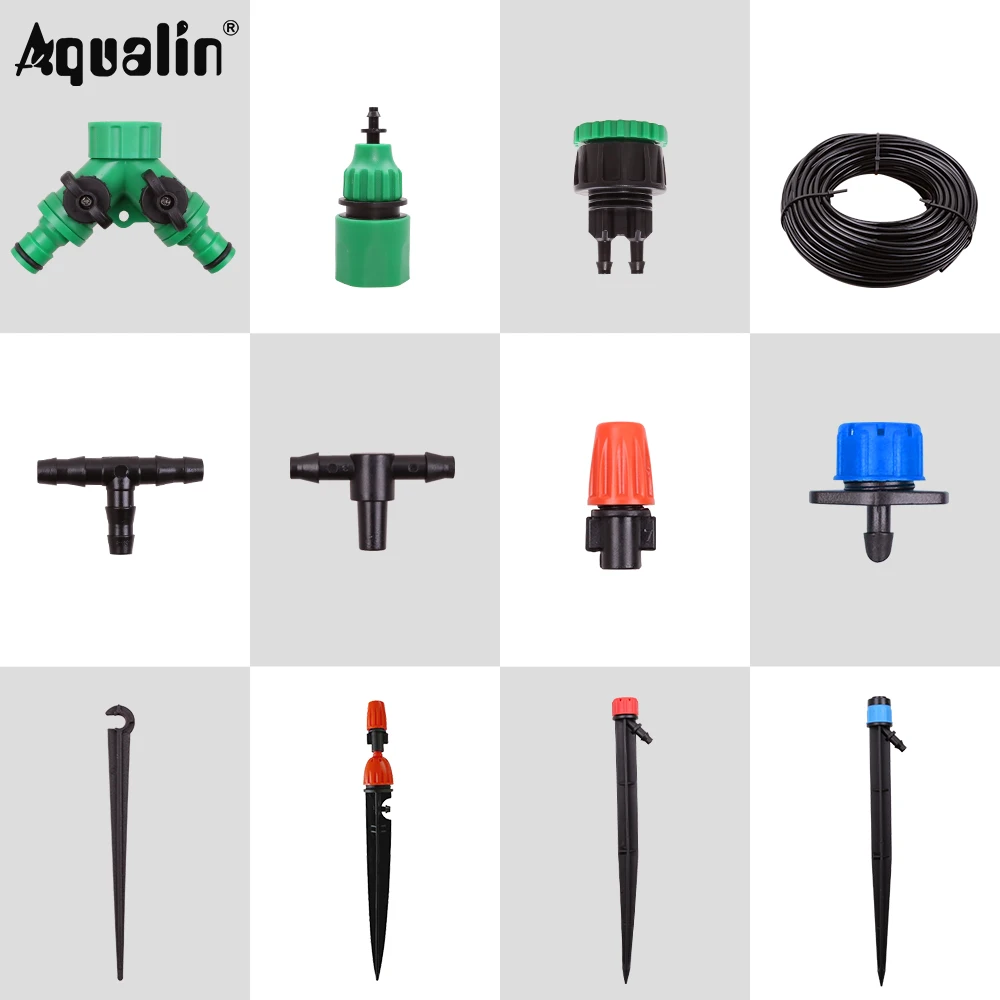 New Arrival Garden  4/7mm Watering Kits Irrigation Accessories Hose Quick Adapter Barbed Tee Joint Adjustable Spray/Drip Nozzle