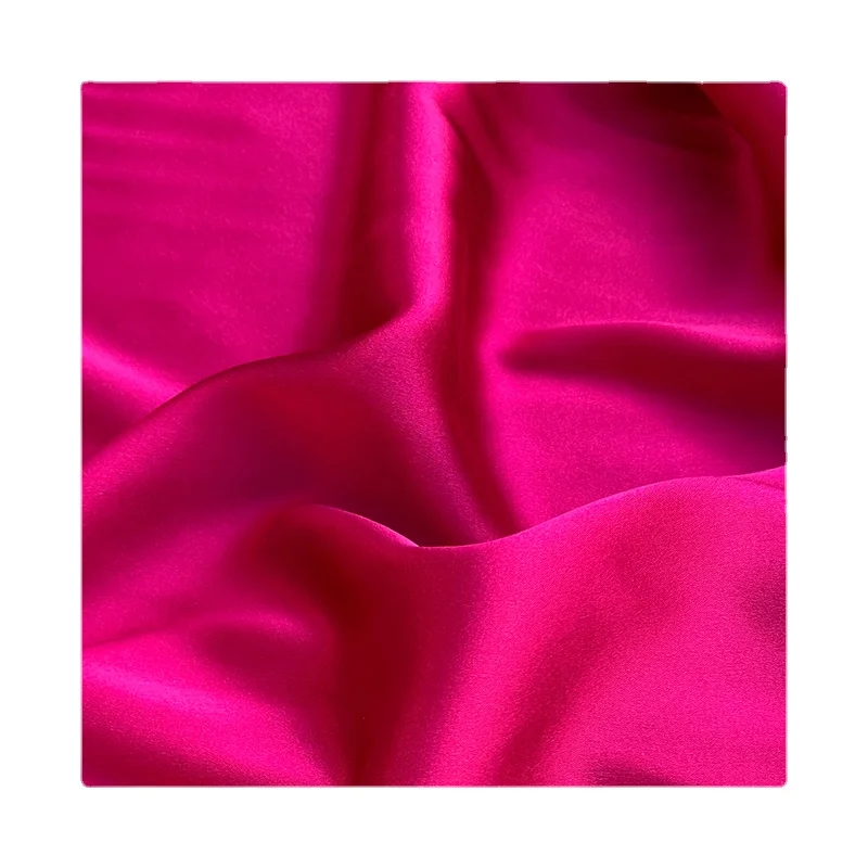 

Width 53" Elastic Solid Color Comfortable Opaque Silk Satin Fabric By The Half Yard For Dress Shirt Material