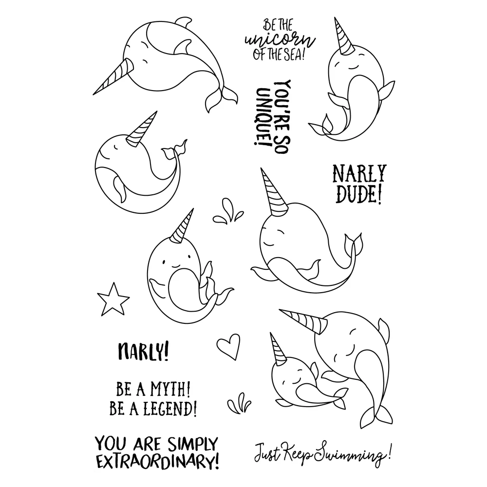 

Narwhal Transparent Clear Silicone Stamp/Seal for DIY scrapbooking/photo album Decorative clear stamp