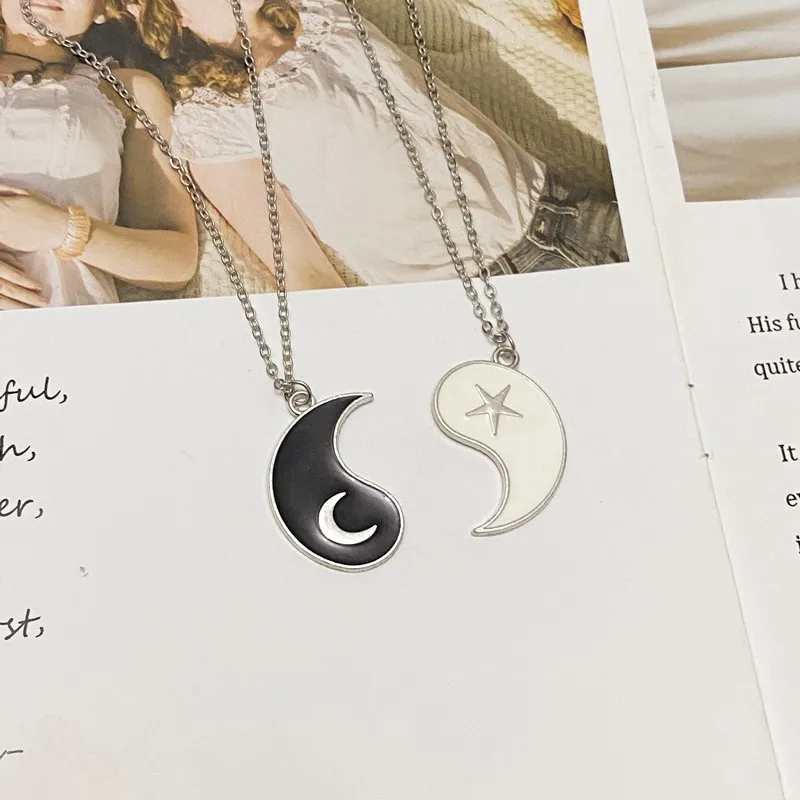 Tai Chi Paired Pendant Couple Necklaces For Women Men Best Friends Trendy Yin Yang Pendant Necklace Fashion Jewelry Gifts