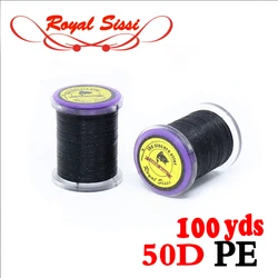 Royal Sissi 1spool black color 50Denir GSP fly tying thread super high strength mono thread waxed small flies 14/0 tying thread