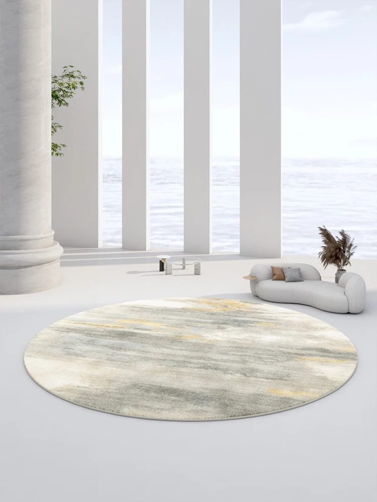 Nordic Round Carpet Soft Plush Simple Rugs Kid Room Carpet For Bedroom Bedside Mat Abstract Living Room Area Rug Home Modern