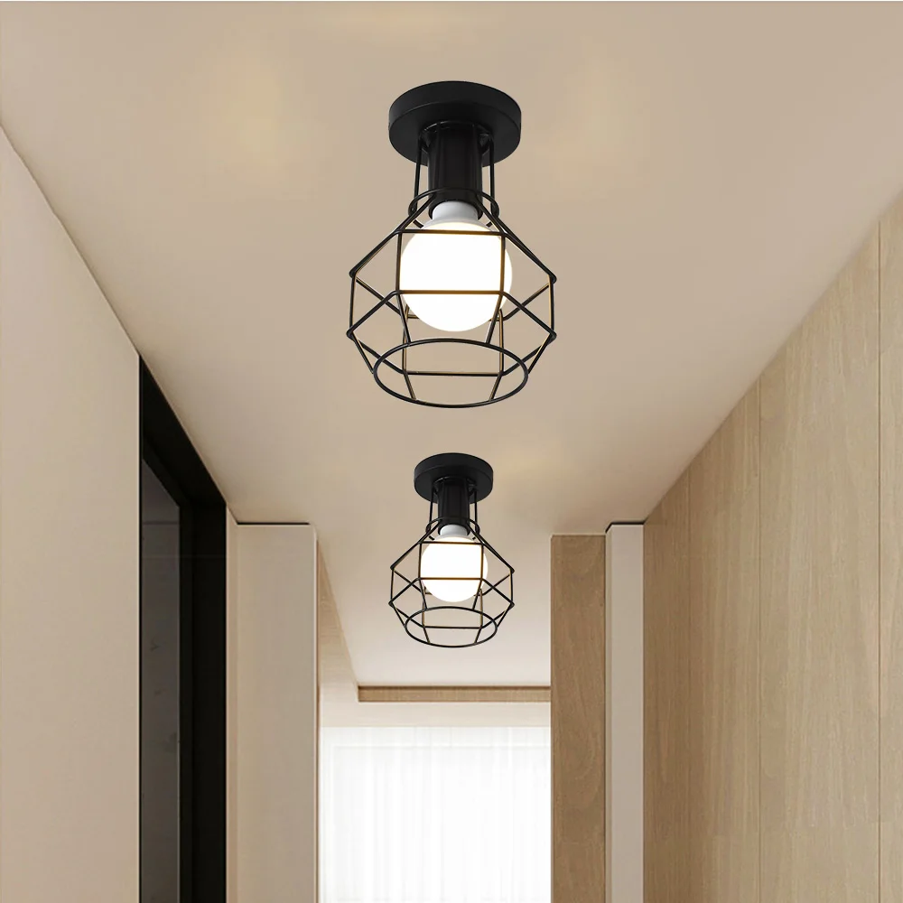 Plafonnier Industriel Rétro Vintage au Design Moderne, Luminaire Décoratif d'NikIdéal pour un Salon, une Chambre à Coucher, une Cuisine, un Couloir ou un Restaurant