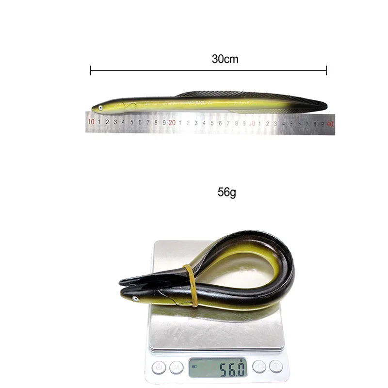 Sea Eel Swimbait 30cm 56g Carp Wobblers Fish Pollock Sand Boat Soft/Big/Artificial/Silicone/Fake Bait For Fishing Lure/Tackle