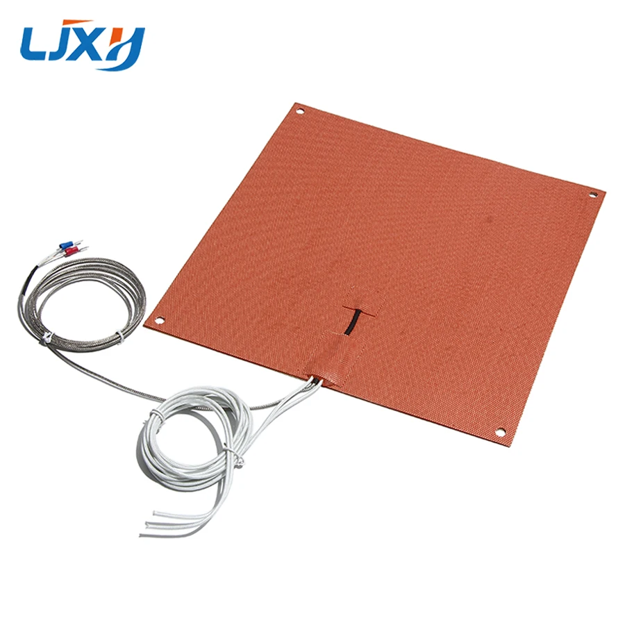 LJXH 310/330/350mm High Temperature Resistance K-type Thermocouple Silicone Rubber Heating Pad Polyimide Film 3D Printer Heater