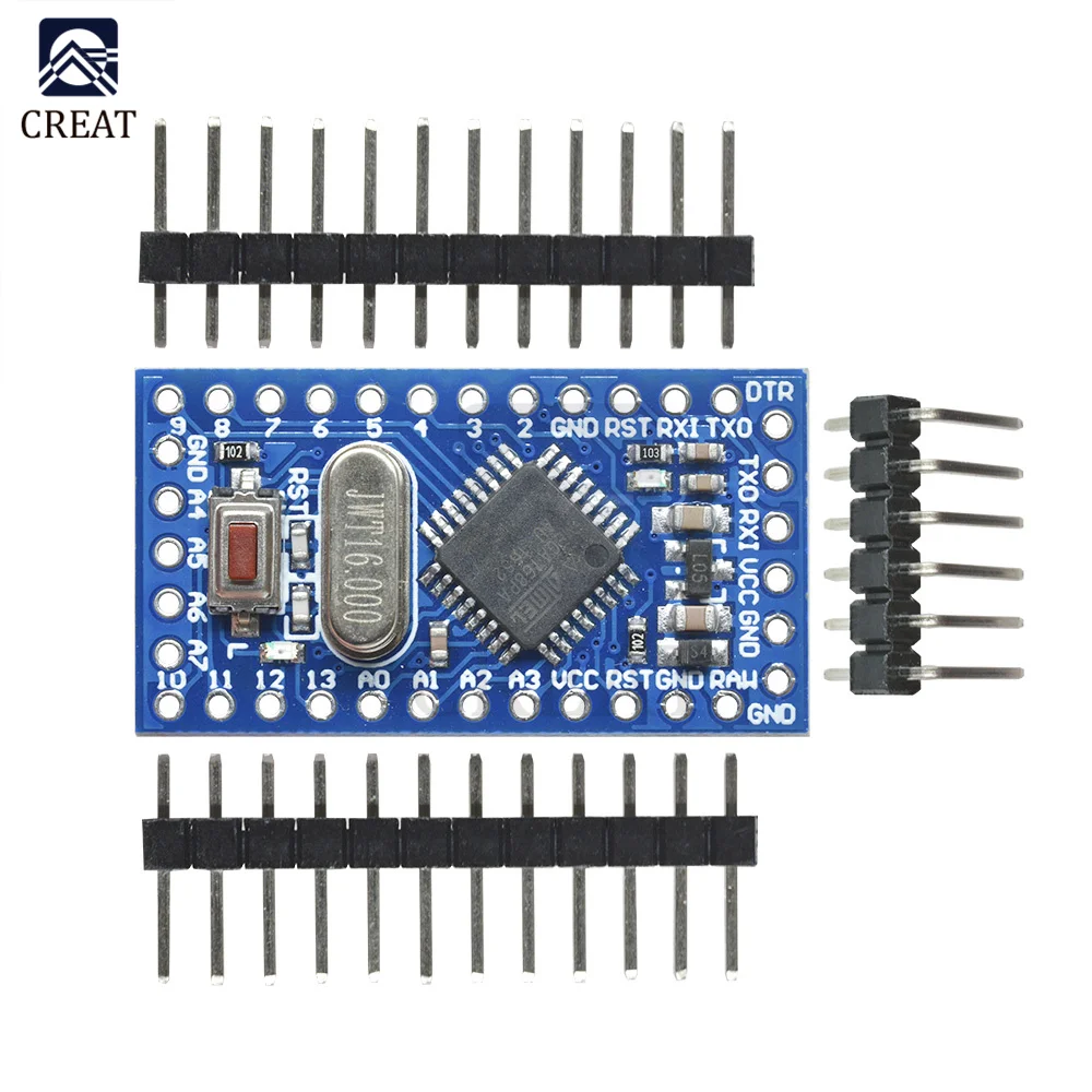 Pro Mini Atmega168 Modul Mikrokontroler 16M 5V dengan Pin Header Osilator Kristal UNTUK Arduino Nano Replace Atmega328