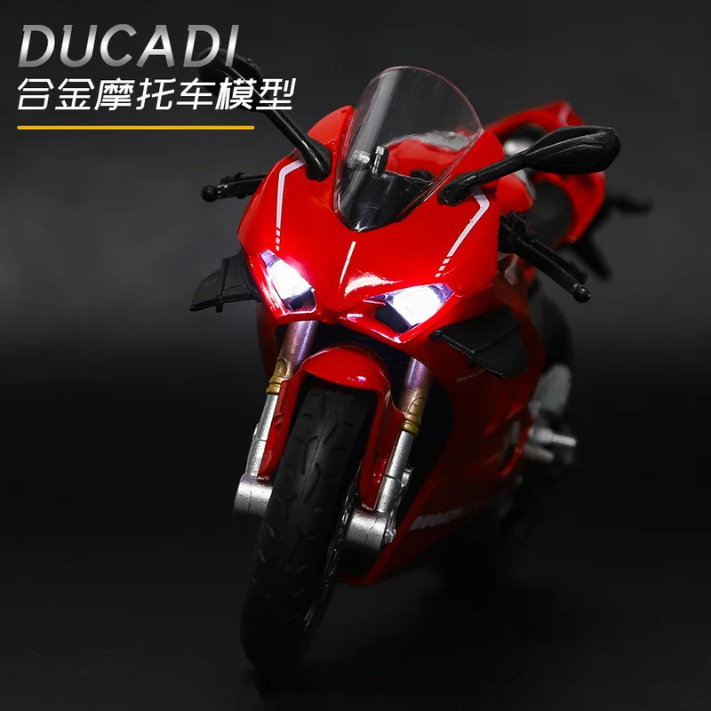 1:12 Ducati V4S Panigale Diecast Motorcycle Model Toy Replica With Sound & Light birthday gift christmas gift Collection bike