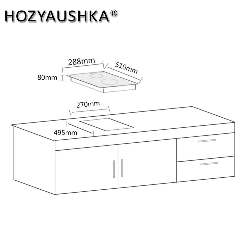 HOZYAUSHKA 1200+1800W double-head high-power electric ceramic stove touch control wide range of use