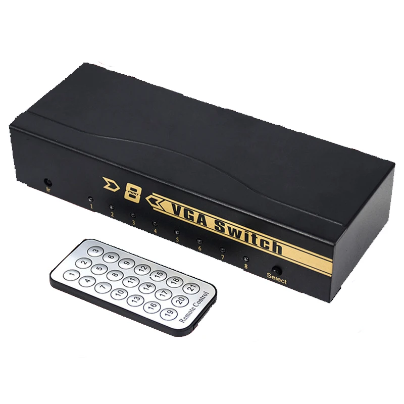 8 Port Vga Switch Box Hd Video Computer Gastheer Display Sharer Converter 8 In 1 Out Met Afstandsbediening Switching