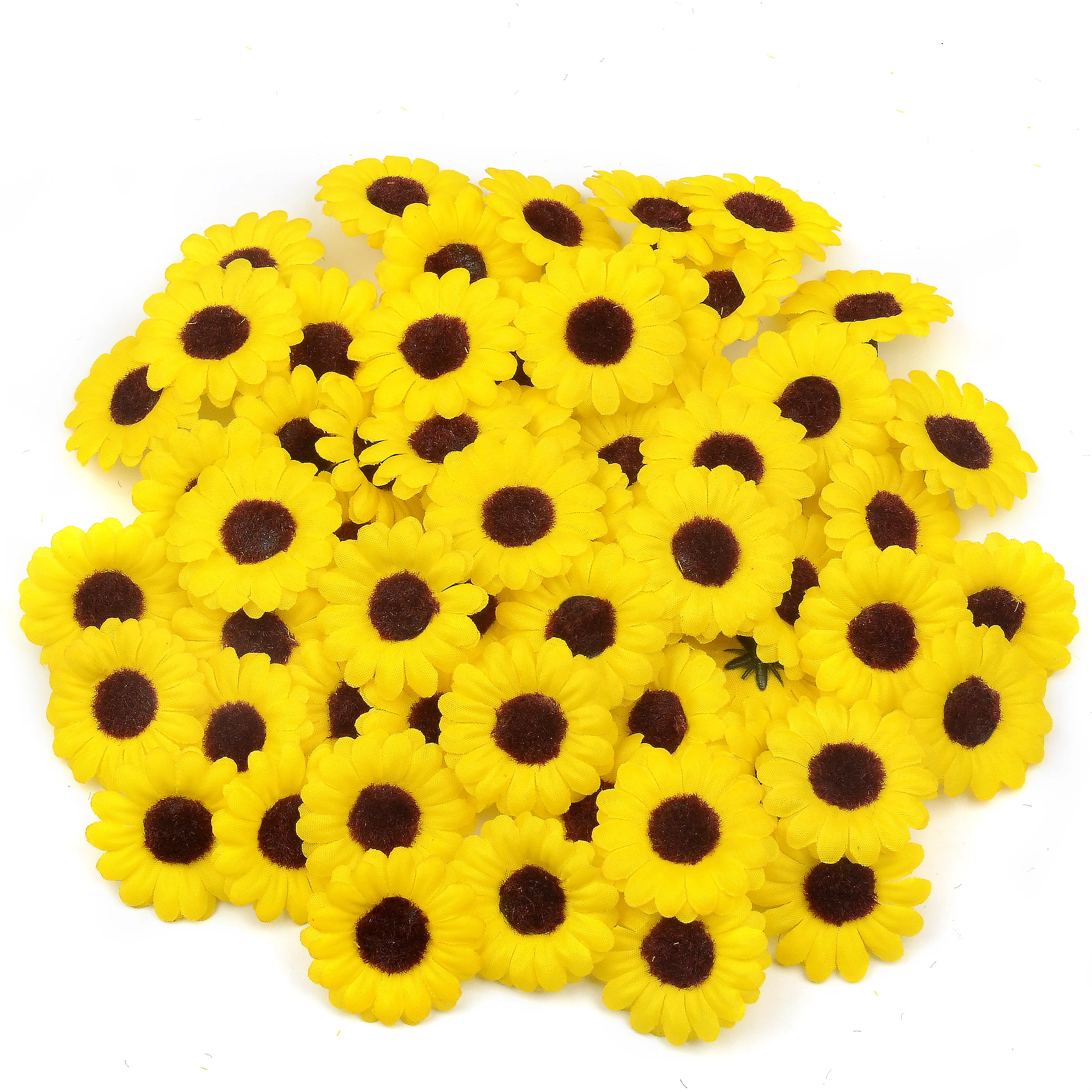 10pcs Mini Silk Sunflower Artificial Daisy Flower Head For Wedding Box Decoration Handmade Scrapbooking Accessories Fake flowers