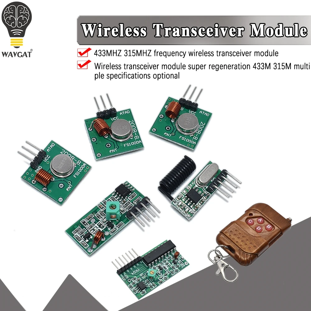 315Mhz / 433Mhz RF bezprzewodowy moduł nadajnika i zestaw odbiornika 5V DC bezprzewodowy dla Arduino Raspberry Pi /ARM/MCU WL Diy Kit