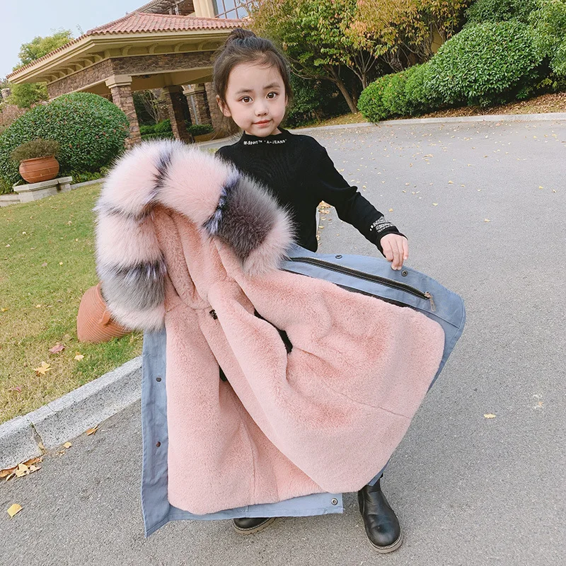 Girls Baby\'s Coat Jacket Outwear 2023 Elegant Thicken Winter Plus Velvet Warm Cotton Fleece High Quality Children\'s Clothing