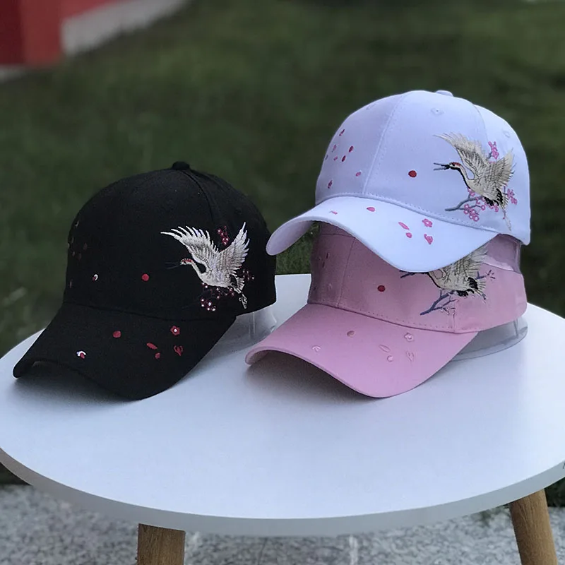 2021 New Ladies Caps Chinese Style Embroidery Curved Brim Spring and Summer Sun Hats Street Fashion All-match Men\'s Baseball Cap