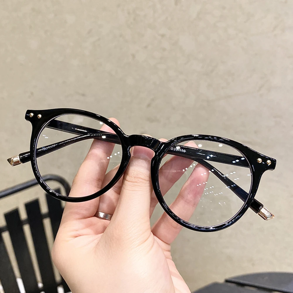 Round Eyeglasses For Women Men Computer Anti Blue Light Glasses Frames Transparent Optical Fake Eyewear Myopia 1 Pcs