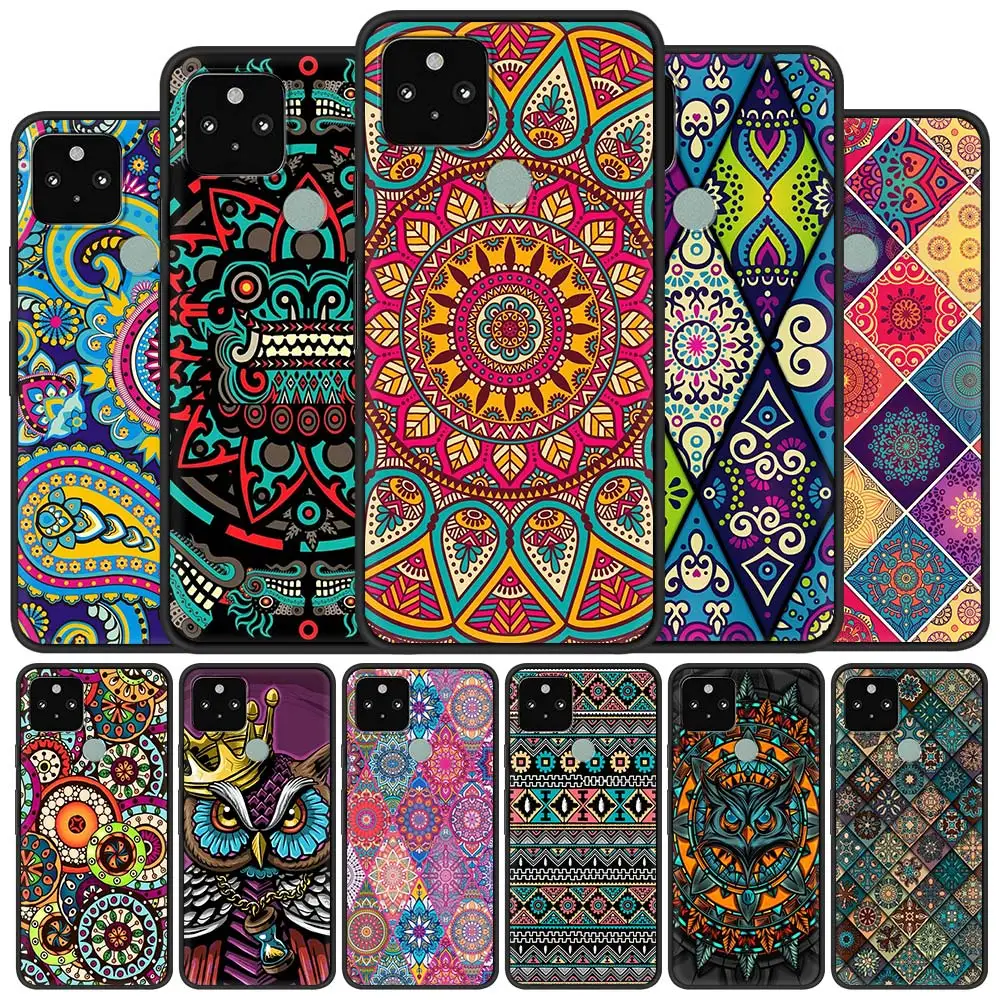 Indian Pattern Mandala for Samsung Galaxy S21 Ultra S24 S23 FE S20 Note 20 S22 Plus S24 Ultra Silicon Phone TPU Soft Case Coque