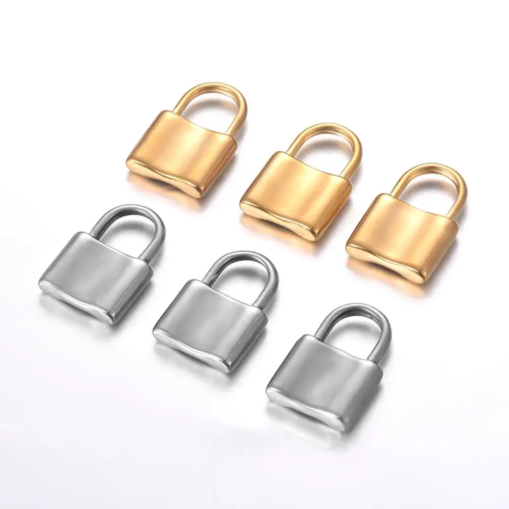 5Pcs Wholesale Stainless Steel PadLock Pendant Charms Lock Charms for Diy Necklace Bracelet Jewelry Making Accessories 15X22mm