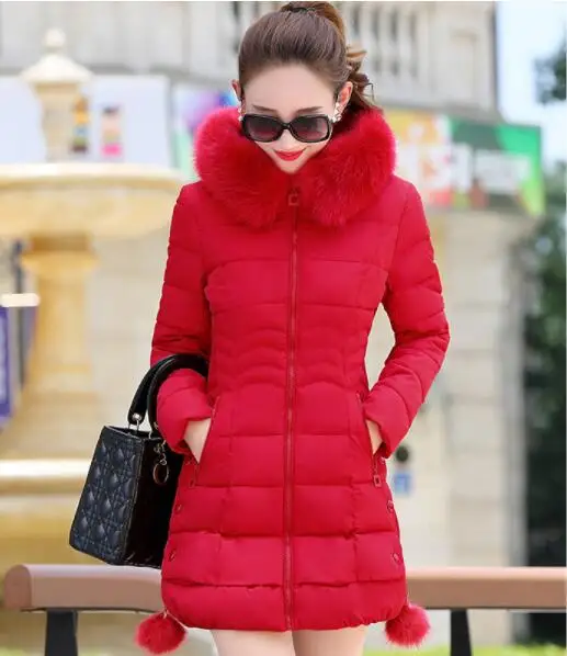 2022 Faux Fur Parkas Women Down Jacket Plus Size Womens Parkas Thicken Outerwear hooded Winter Coat Female Jacket Cotton padded