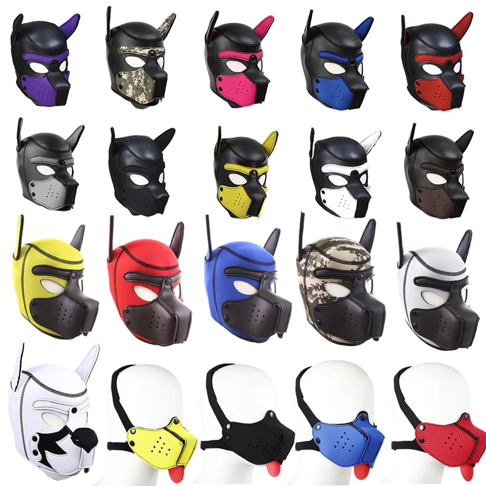 

Fetish Slave Full Head Restraint Neoprene Pup Mask Dog Roleplay BDSM Bondage Puppy Play Dog Hood Mask,Sex Toys For Women Men Gay