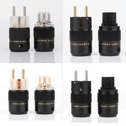 Preffair P078E/P078AU HiFi Schuko Power Plug AU Plug Hifi plug Male Female Power Plug 24K Gold/Rhodium/Silver Plated HIFI diy