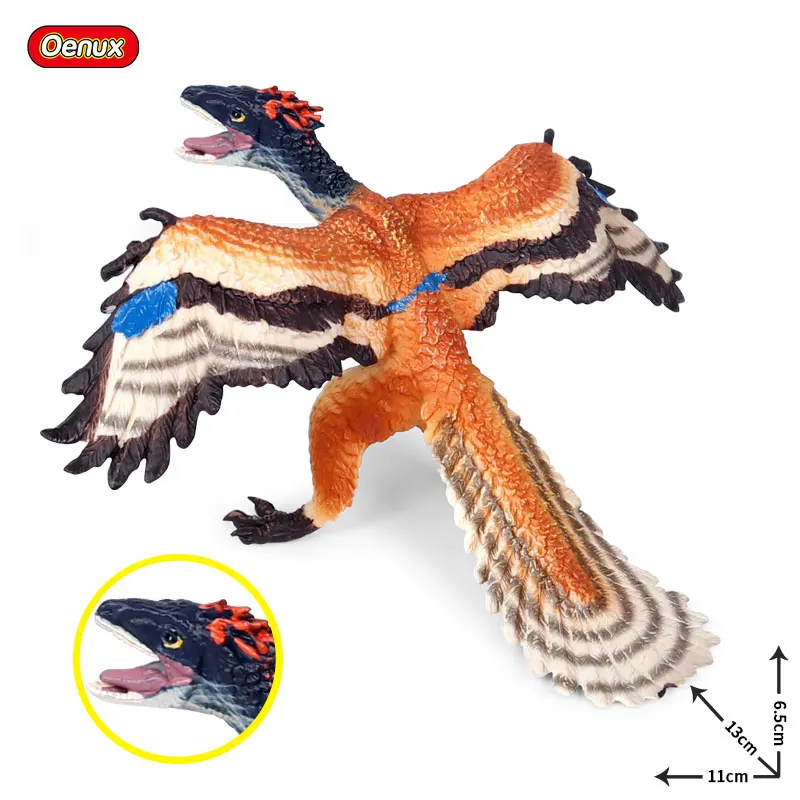 Oenux Prehistoric Jurassic Archaeopteryx T-Rex Dinosaur Model Action Figures Figurine Solid Pvc Miniature Educational Toys Gift