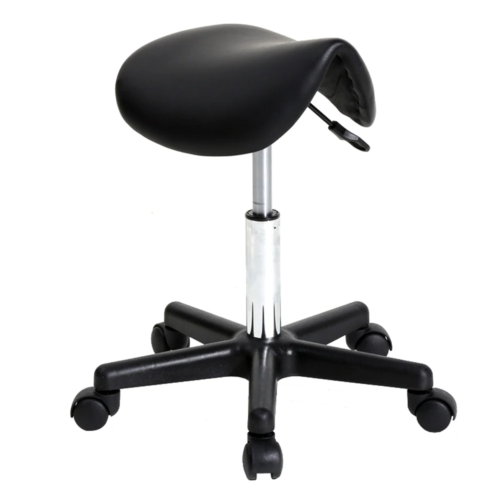 Bar Stool Saddle Stool Plastic Flat Feet Rotation Bar Stool Black Spa Tattoo Facial Massage Salon Furniture