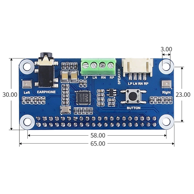 Raspberry Pi Hi-Fi Sound Card WM8960 Audio HAT Stereo Encoding Decoding Play Record Drive Speakers for Pi 5 4B 3B+ 3B Zero 2 W