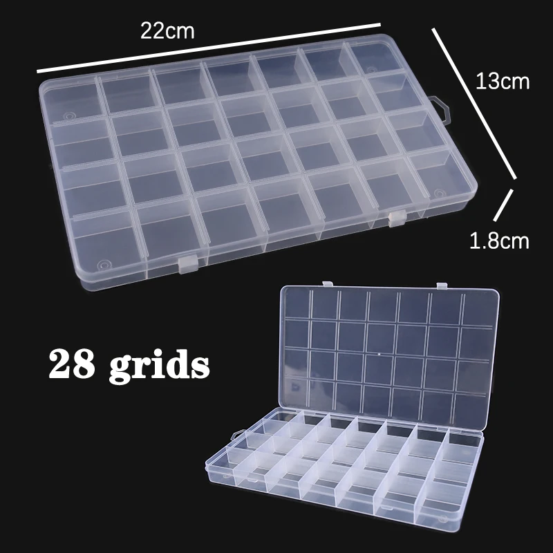 Plastic Sieradendoos 10/15/24 Compartiment Slot Organizer Opslag Kralen Container Verstelbare Sieraden Opbergdoos Rechthoek Case