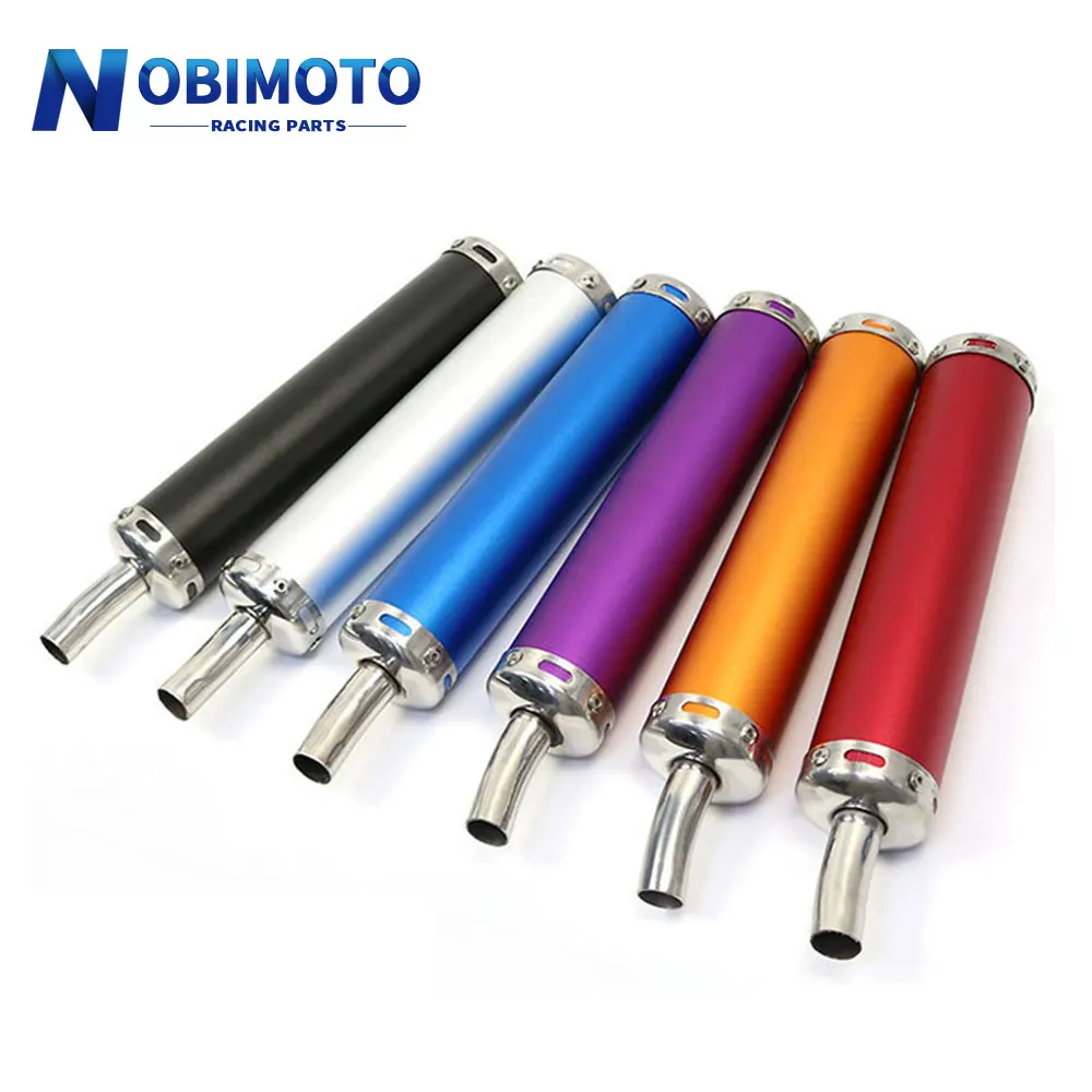 6 Color 22mm inlet 280mm Universal metal Motorcycle Racing Exhaust Muffler Silence Silencer 2 Stroke Motorcycle Exhaust 50-125cc