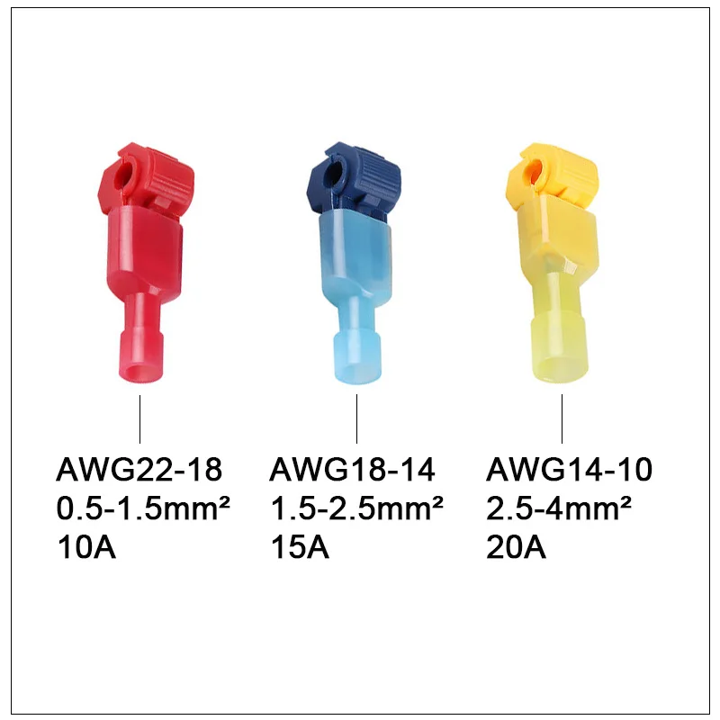 T Tap Type Electrical Connector Fast Wire Terminal Splice and Insulated Male Female for Car Connecting Line