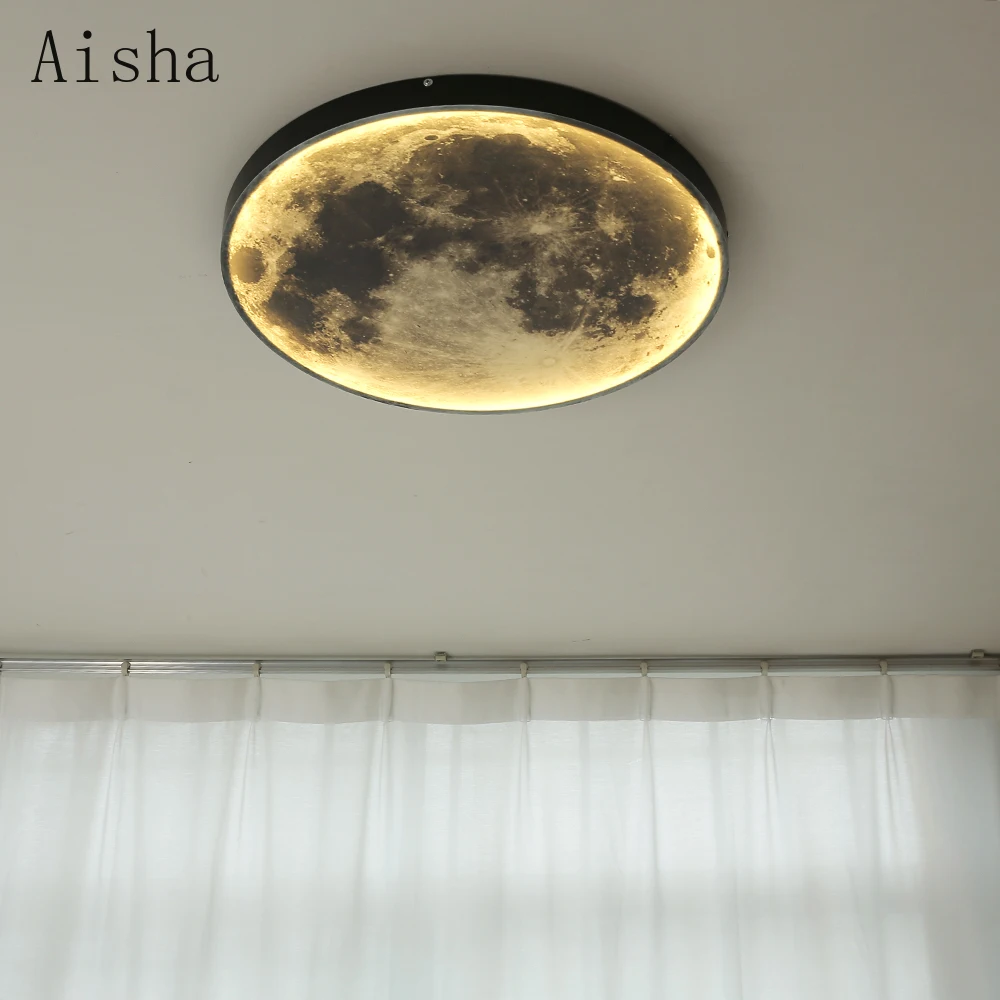 

Nordic Moon Ceiling Light Creative Round LED Wall Ceiling Lamp Glare Aisle Bedroom Background Wall Luminous Decorative Lighting